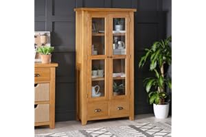 The Furniture Market Cheshire Oak Glazed Display Cabinet