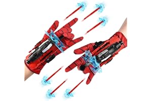 Niumowang Gant Lanceur Spiderman, Poignet Lanceur, Web Shooter, Jouet Spiderman Gants, Gants Spiderman Lance Toile, Cosplay Jouets Éducatifs pour Enfants et Fans.
