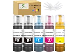 JoyPrinting Lot de 5 cartouches d'encre de sublimation de rechange pour Epson ET-1810/ET-2710/ET‑2711/ET-2712/ET-2714/ET-2715/ET-2720/ET-2721/ET-2726/ET-2810/ET-2811/ET-2811/ET-2811 2/ET-2. 814