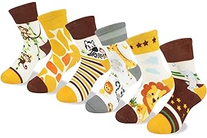 Queenshin 6 Paia di Calze Ragazzo Calzini Bambino Traspirante e Resistente 3-12 Anni