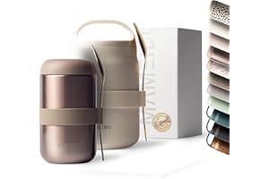 MAMEIDO Termo para Comida 500 ml, Taza Aislada de Acero Inoxidable para Alimentos sin BPA para muesli, helado y sopa (Rosé Quartz)