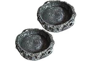FORYNXHWIN 2Pcs Reptile Näpfe, Näpfe Terrarium, Reptilien Fressnapf, Reptilien Wasserschale, Reptilienschale, Terrarium zubehör-Terrarium Wasserschale für Gecko,Eidechse,Chamäleon,Schlange,Schildkröte