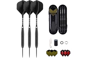 sanfeng - Dardos Profesionales (22 g, 23 g, 24 g, 27 g, con Varillas de Aluminio, 9 Aletas estándar + 50 Juntas tóricas de Goma + 12 Anillos de Resorte + 1 Herramienta de Afilado de Dardos