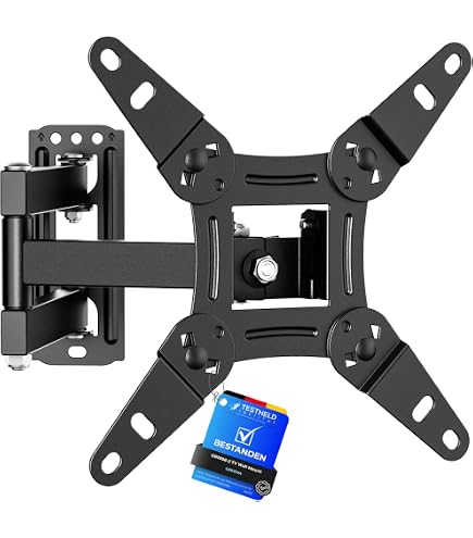 Support Mural TV PERLESMITH 13-42 Pouces - Inclinable, Orientable, Max VESA 200x200mm