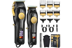 CIICII Maquina de Cortar Pelo Hombre y Recortadora de Barba, Profesional Inalámbrico Maquina Cortar pelo Cortar el Pelo (USB Recargable Maquinilla Pelo Barba) Cortapelos Hombre Salón Belleza Casero