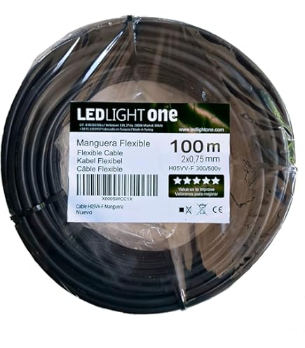 Cable Rct H03vv Cable électrique PVC H03VV-F3G0,75mm2, 25m Cable Electrico 3 Hilos