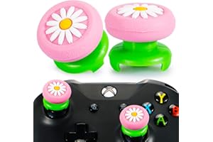 Playrealm FPS Thumbstick Grip Agarres para el Pulgar Extensor Y Textura 3D Caucho Silicona Apretón Cubrir 2 juegos para Xbox Series X/S & Xbox One Mando (Margarita Coral)