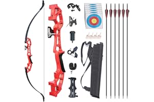 Monleap Archery Recurve-Bogen und Pfeil-Set für Erwachsene Metall Riser 51" Langbogen-Kit Gerader Bogen für die rechte Hand für Anfänger im Outdoor-Jagdschießen