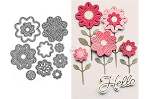DzIxY Metall-Stanzschablonen für Kartenherstellung, Motiv: Schatten-Patchwork-Blume, Prägepapier, Stanzform-Set, Scrapbook-Schablonen, Zubehör, Maschinenvorlagen
