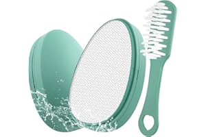 TAIXING 2 sztuki nano szkła do usuwania zrogowaciałego naskórka, bardzo skuteczne, delikatne usuwanie zrogowaciałego naskórka, do twardej i obumarłej skóry, z osłoną ochronną przed kurzem i szczotką do