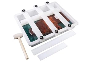 Kalinta Epoxy Resin Mould with Adjustable Separation System, 50 x 40 x 8 cm, Leak-proof Large Mould with Clamping Device, Ideal for Beginners and Professionals (Resin Projects, Table Tops, Cutting