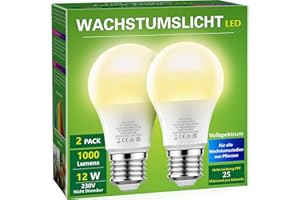 Briignite Die Glühbirne leuchtet. Eine Pflanzenlampe Pflanzen Lampe Wachstumslampe mit vollem Spektrum Pflanzenlampe E27 Sockel, 12W Wachstumslampe, Wachstumslicht für Zimmerpflanzen
