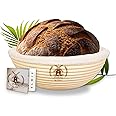 ELWIE® Cestino da Lievitazione per 1kg pane - Cestino per la frutta | Stampo per il pane | Rattan Naturale di Lino | Ricetta 