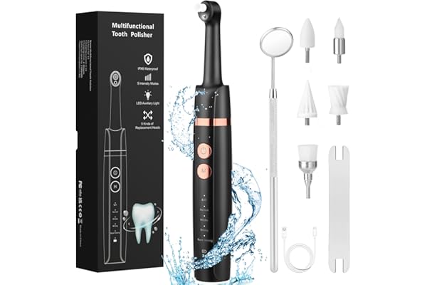 Kit de Blanchiment des Dents Blanchiment Dentaire Électrique Tartre Dentaire Nettoyage Polisseuse Dentaire Detartrage Dentaire Polissage Dentaire Electrique 5 Modes Rechargeable Polisseur Dentaire