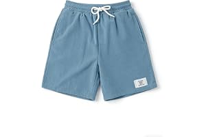 Haloumoning Pojkshorts, sommar, elastiska fritidsshorts, barn, böljande stretch, bermudashorts med dragsko och fickor