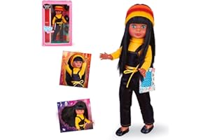 Nancy Colección Disco Reedición de los años 80, muñeca de coleccionismo clásica, con Pelo Moreno, Ropa y Accesorios ochenteros, para coleccionistas y Desde 3 años, Famosa (NAL03000)