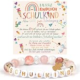 Werfunee Einschulung Geschenk SchultüteMädchen SchutzengelArmband Schulkind | Füllung Schulanfang Glücksbringer mit Grußkarte