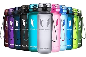 ‎SUPER SPARROW Sportowa butelka wody Super Sparrow - 350 ml / 500 ml / 750 ml / 1l / 1,5 l - Nietoksyczny bez BPA i ekologiczny plastik Tritan Co-poliester - do biegania, siłowni, jogi, na zewnątrz i na kemping