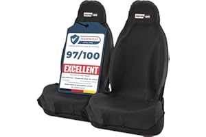 2 x Upgrade4cars Housse de Siege Voiture Universelle Avant Individuel Noir Impermeable pour Sport Chien Enfant Conducteur | Protection Siège Auto Universel Couvre Etanche Accessoire Interieur