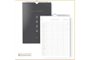 ‎UNITURE UNITURE® - Familienkalender 2024 Wandkalender [klimaneutral] DIN A4 Familienplaner mit 4 Spalten zum Aufhängen - Kalender 2024 Familienplaner 21x29,7cm