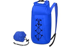 Desoto 20L Waterproof Dry Bag - Roll Top Dry Sack Waterproof Backpack with Shoulder Straps for Kayaking Rafting Boating Hiking Camping Riding and Fishing (Blue)