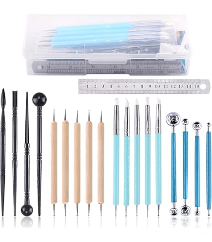 Set De 20 Outils De Modelage Pour Argile, Pâte Polymère, Cire - Pour Sculpture, Poterie, DIY - Idéal Débutants