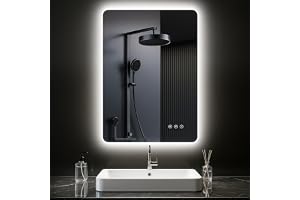 PESENXAN Badrumsspegel med belysning, 50 x 70 cm – LED – med imskyddsfunktion – 3 ljusfärger – dimbar, rektangulär – med touc