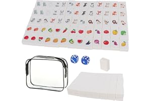 KBIBCK Seaside Escape Game Blocks Mahjong Sets, 65 Tiles Seaside Escape Board Games, Mini Mahjong Set, Fruit & Pet Pattern Mahjongs Game, Beachside Board Games, Family BoardGames for Kids and Adults