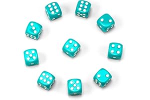 Waldfelsen®, dadi da gioco di alta qualità, 16 mm, in 15 colori (10 pezzi, turchese)