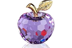 DOJOZ Kristall-Apfel, Valentinstagsgeschenk, Briefbeschwerer, Basteldekoration, Tischdekoration, Statue, Heimdekoration (lila)