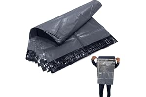 JeeJaan® 50 Pcs Grey Mailing Bags 17x24 (432 x 610) mm Large Poly Mailers Grey Packing Postage Bag - Envelope Courier Shipping Mailers Waterproof and Tear-Proof Postal Courier Bags