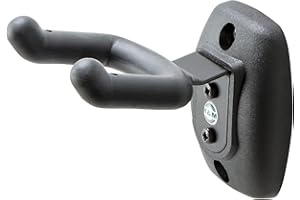 K&M 16590 Supporto da parete universale per ukulélé nero - forga rigida - doppio fissaggio - in acciaio e plastica