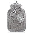 Samply Hot Water Bottle With Soft Thick Faux Fur Cover And Handbag 2L