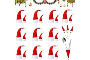 MAIBAOTEMBT Mini Cappello di Natale, 20 Pezzi Mini Cappelli a Non Tessuto, Cappello da Lecca-Lecca di Natale, Cappelli da Natale Fai da Te, Berretto di Natale per Bottiglia di Vino Adatta per Feste