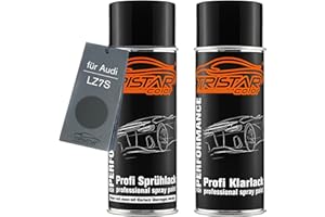 TRISTARcolor Peinture Voiture Kit Bombes de Peinture pour Audi LZ7S Daytonagrau Perl/Daytona Gray Perl Peinture de Base Vernis Clair aérosol 400 ML