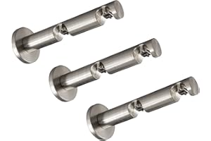 Victoria M. Gardinenstangen-Halterung Wand Wandhalter Vorhangstange, 2-läufig, Silber, Ø 16 mm, 3er Pack