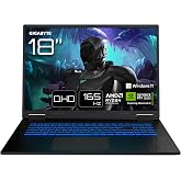GIGABYTE GAMING A18 Slim Gaming Notebook, 18 in&ccedil; 165Hz QHD 16:10 3ms IPS Ekran, NVIDIA GeForce RTX 5070 8GB 85W, AMD Ryzen 7 