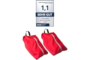 TRAVANDO Lot de 2 Sacs à Chaussures – Sacs à Chaussures de Voyage imperméables pour Valise – Pochette à Chaussures résistante à la saleté pour Voyage, Vacances – Sac à Chaussures pour séparer (Rouge)