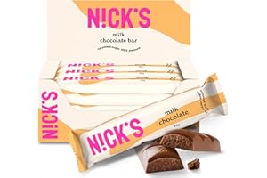 ‎N!CK'S NICKS Milch-Schokolade Keto Riegel ohne Zuckerzusatz, 112 Kcal, 3,4g Netto-Kohlenhydraten, Low carb Süßigkeiten, Glutenfreie Snack bar (15x25g)