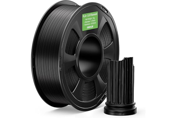 DEEPLEE Filament PLA Plus PLA+ 2.0 Noir 1kg de 1.75 mm avec Précision Dimensionnelle de +/- 0,02 mm, Impression Rapide 30 à 300 mm, 1 Bobine pour Imprimantes 3D FDM