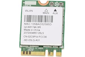 ANNADUE Tarjeta WiFi Inalámbrica, Tarjeta de Red Inalámbrica QCA6174a 2.4G/5G de Doble Banda, Tarjeta de Red Inalámbrica WiFi M.2 867Mbps BT4.0, Protocolo 802.11a/b/g/n/AC, Plug and Play