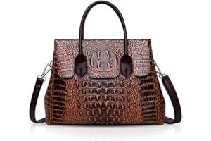 NICOLE & DORIS Bolsos de mujer Bolsos de asa superior de cocodrilo Cuero lujoso Bolsos de moda de PU Cuero marrón