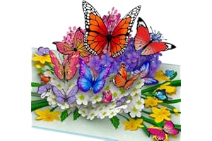 ‎HARTENSTELER Hartensteler® Pop-Up Card Butterflies in Nature with Envelope - 3D Butterfly Card for Wife, Girlfriend & Mother (Birthday Card, Get Soon, Thank You, Anniversary)