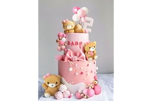 JeVenis Decoración de la tarta de ositos de peluche Osito de peluche Baby Shower Decoration Decoración de la torta de cumpleaños del oso de peluche Decoración de Tarta Baby Shower