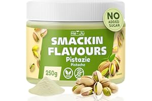 ‎HE-JU He-Ju Flavour Pulver Pistazie 250g – Vegan & zuckerfrei – kalorienarmes Geschmackspulver für Joghurt, Müsli, Skyr, Proteinshakes & mehr – Low Carb Flavour zum Genießen