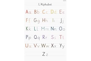 PACKLIST® Poster Alphabet Français – Grand Poster DIN A1 (84×60 cm) pour un Apprentissage Facile & Décoration Éducative – Idéal pour Chambres d’Enfants, Salles de Classe & Espaces Pédagogiques