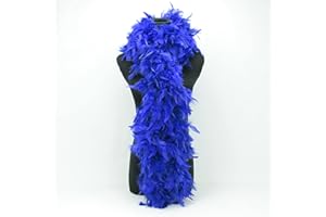 ALMACENES CASA ANGEL BOA DE PLUMAS DE PAVO TINTADAS COLORES LISOS, 190cm/80gr (AZUL)