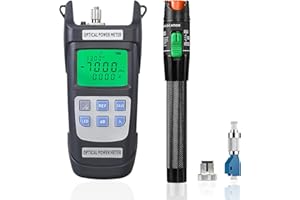 QILNYEH FTTH-Glasfaser-Werkzeugsatz, Glasfaser-Leistungsmesser 70 ~ + 10 dBm und 30 mW visueller Fehlersucher, inklusive LC-zu-FC-Adapter, 2-in-1-FTTH-Kits