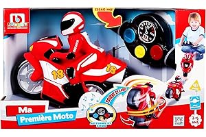 BB Junior First RC 95001R - Moto Rouge télécommandée avec guidon pour pilote - Sons réalistes - Développe la créativité et l'imagination dès 2 ans - 95001R