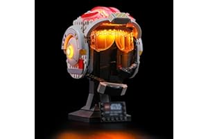 BRIKSMAX Zestaw oświetleniowy LED do kasku Lego Star Wars firmy Luke Skywalker (czerwony pięcio) – kompatybilny z klockami Lego 75327 – bez zestawu Lego